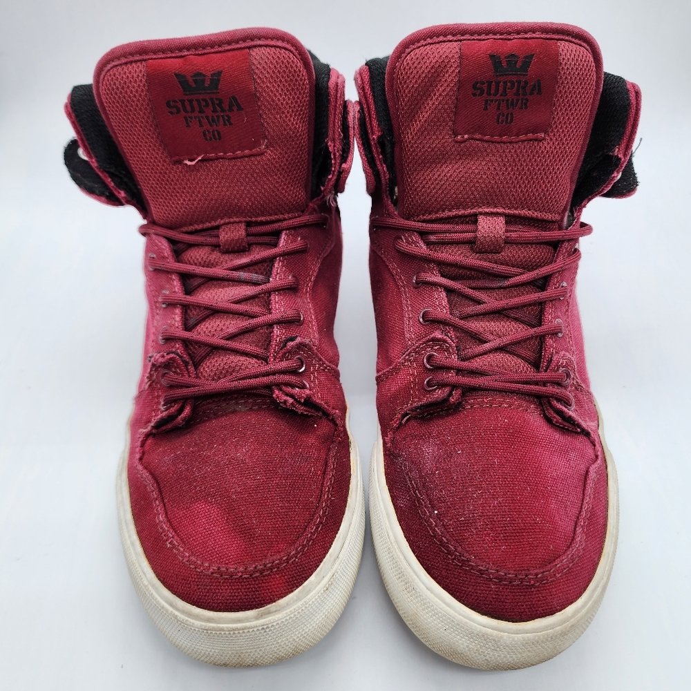 SUPRA FWTR Maroon and Black Skateboard Shoes size 6 Boy's/7 Women's